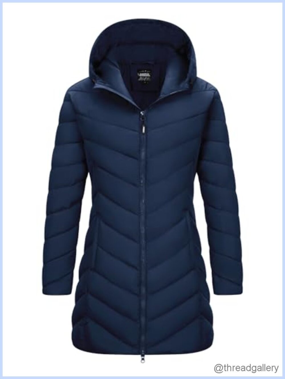 Women's Long Hooded Lightweight Puffer Coat Winter Jacket